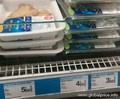 Ready-made food in supermarkets in Paris, ready-made fish